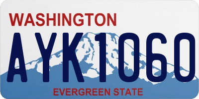 WA license plate AYK1060
