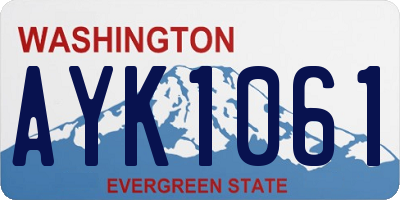 WA license plate AYK1061
