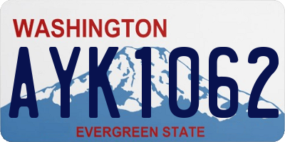 WA license plate AYK1062