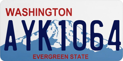 WA license plate AYK1064
