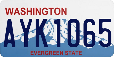 WA license plate AYK1065