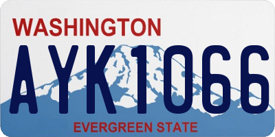 WA license plate AYK1066