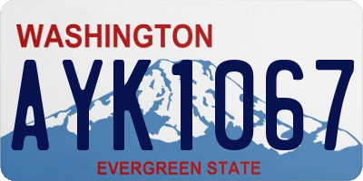 WA license plate AYK1067