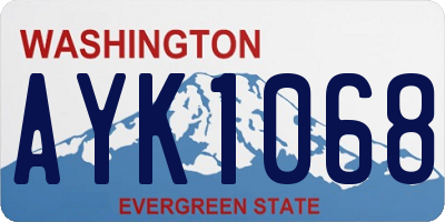 WA license plate AYK1068