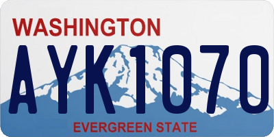 WA license plate AYK1070