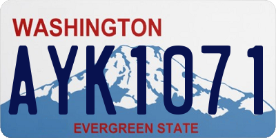 WA license plate AYK1071
