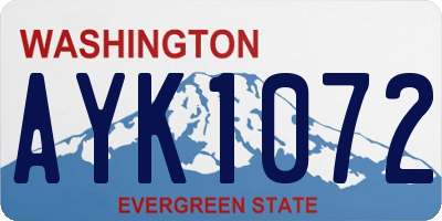 WA license plate AYK1072