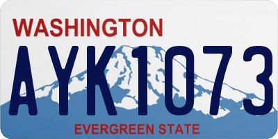 WA license plate AYK1073