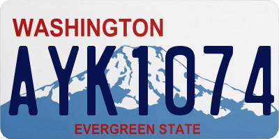 WA license plate AYK1074