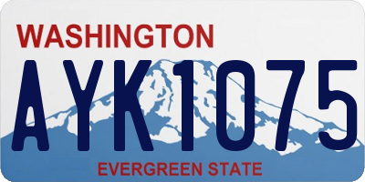 WA license plate AYK1075