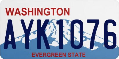 WA license plate AYK1076