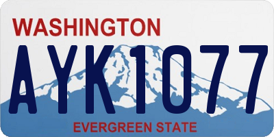 WA license plate AYK1077