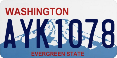 WA license plate AYK1078