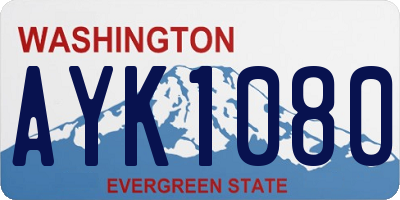 WA license plate AYK1080