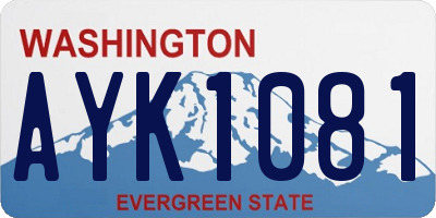 WA license plate AYK1081