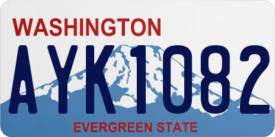 WA license plate AYK1082