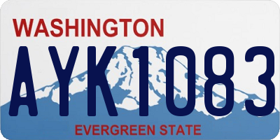 WA license plate AYK1083