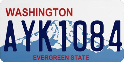WA license plate AYK1084