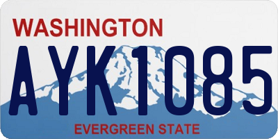 WA license plate AYK1085