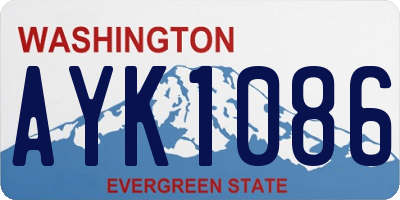 WA license plate AYK1086