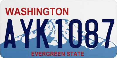 WA license plate AYK1087