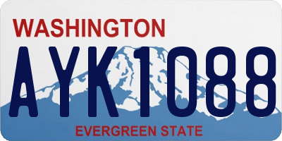 WA license plate AYK1088