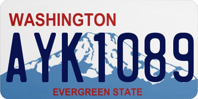 WA license plate AYK1089