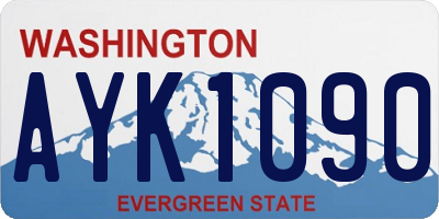 WA license plate AYK1090