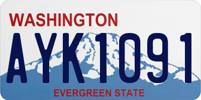 WA license plate AYK1091
