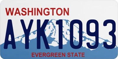WA license plate AYK1093