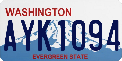 WA license plate AYK1094