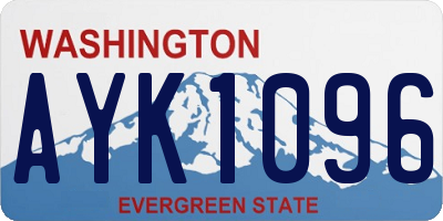 WA license plate AYK1096