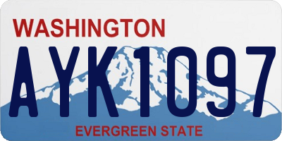WA license plate AYK1097