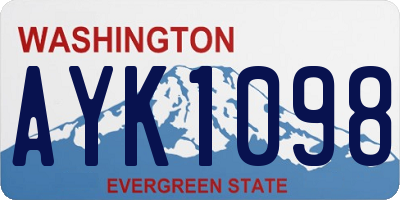 WA license plate AYK1098