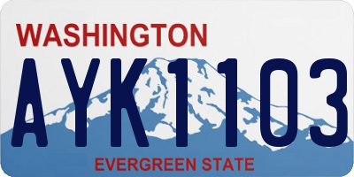 WA license plate AYK1103