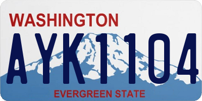 WA license plate AYK1104