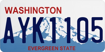 WA license plate AYK1105