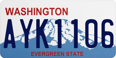 WA license plate AYK1106