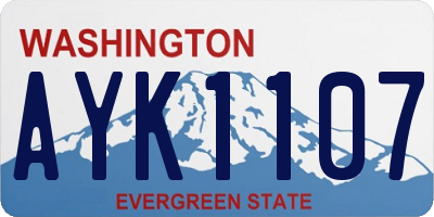 WA license plate AYK1107