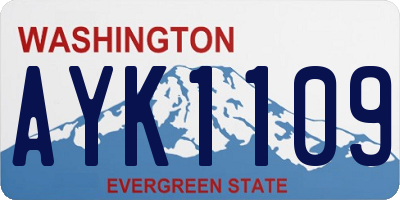 WA license plate AYK1109