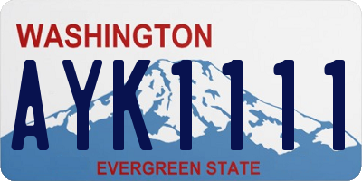 WA license plate AYK1111