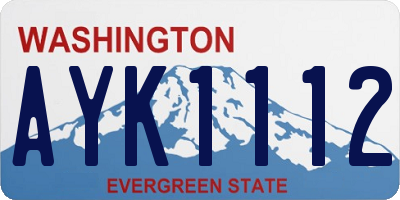 WA license plate AYK1112