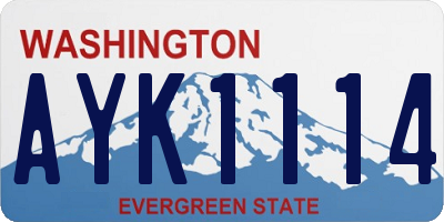 WA license plate AYK1114