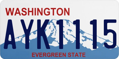 WA license plate AYK1115