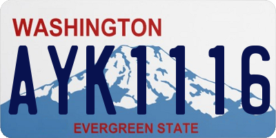 WA license plate AYK1116