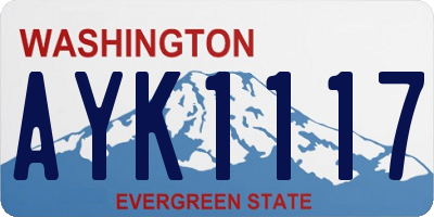 WA license plate AYK1117