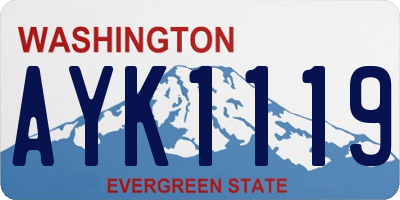 WA license plate AYK1119