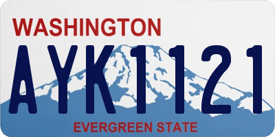WA license plate AYK1121