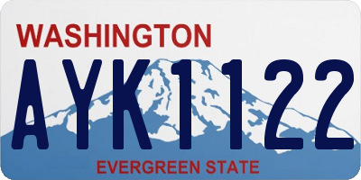 WA license plate AYK1122