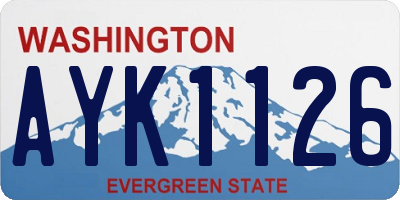 WA license plate AYK1126